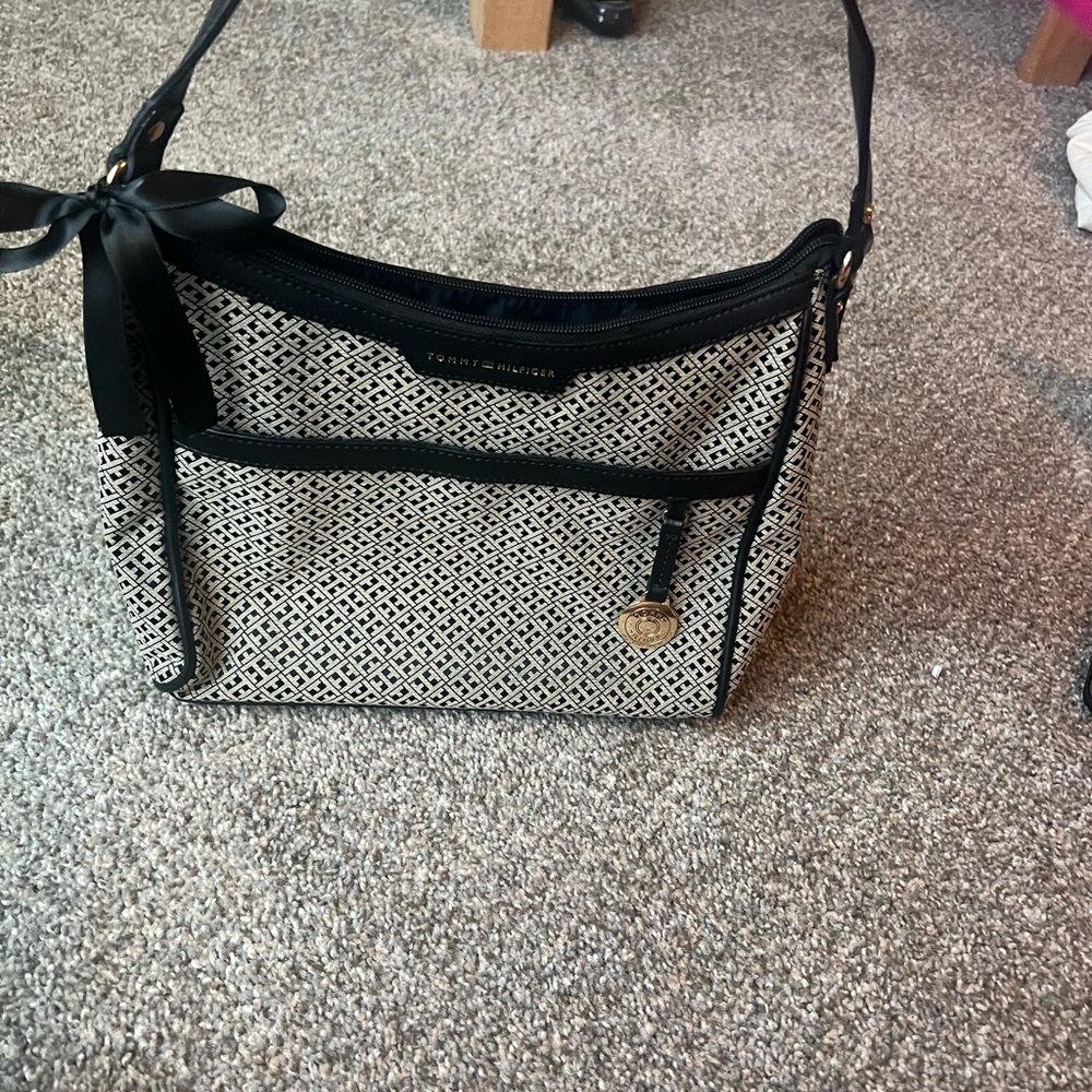 Tommy Hilfiger Black and White Women's Bag